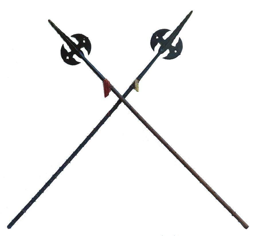 Pair of Antique Halberds Spears English Medieval Renaissance Wall Deco