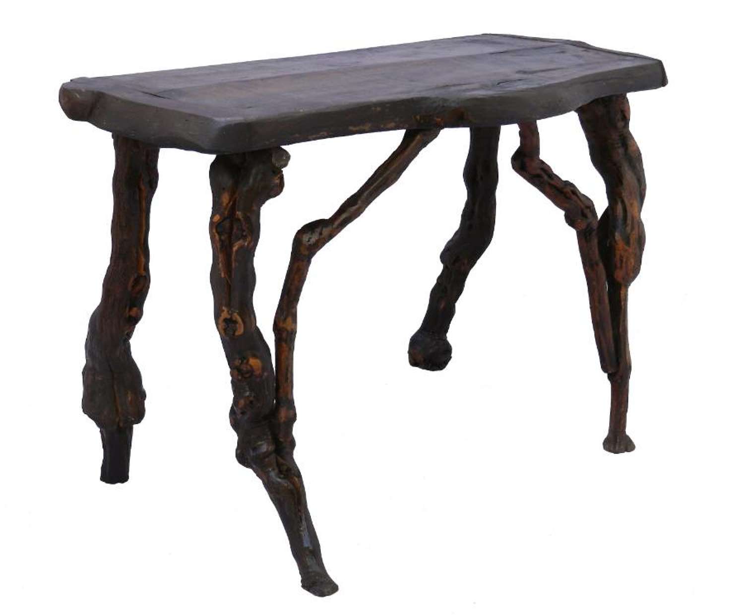 Console Side Table Olive Live Edge Antique Vine Root French