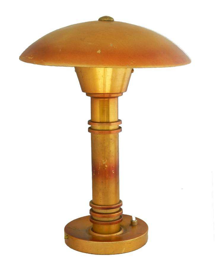 Art Deco Mushroom Table Lamp UFO French Aluminum