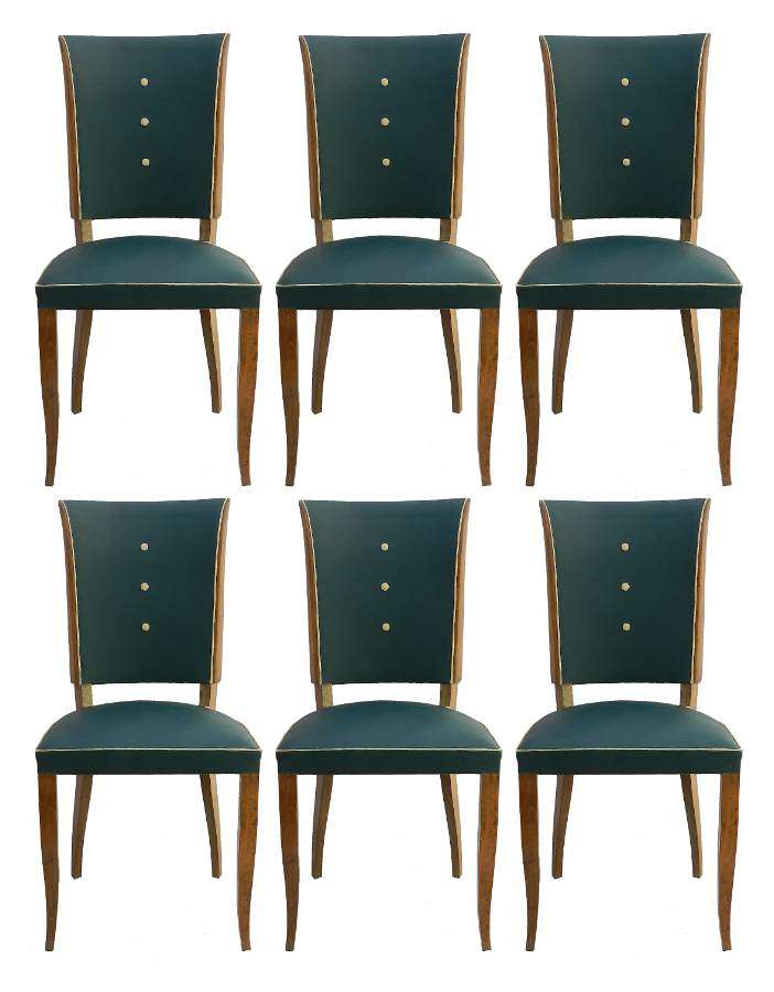 Six Art Deco Dining Chairs Use or Recover and / or Customize