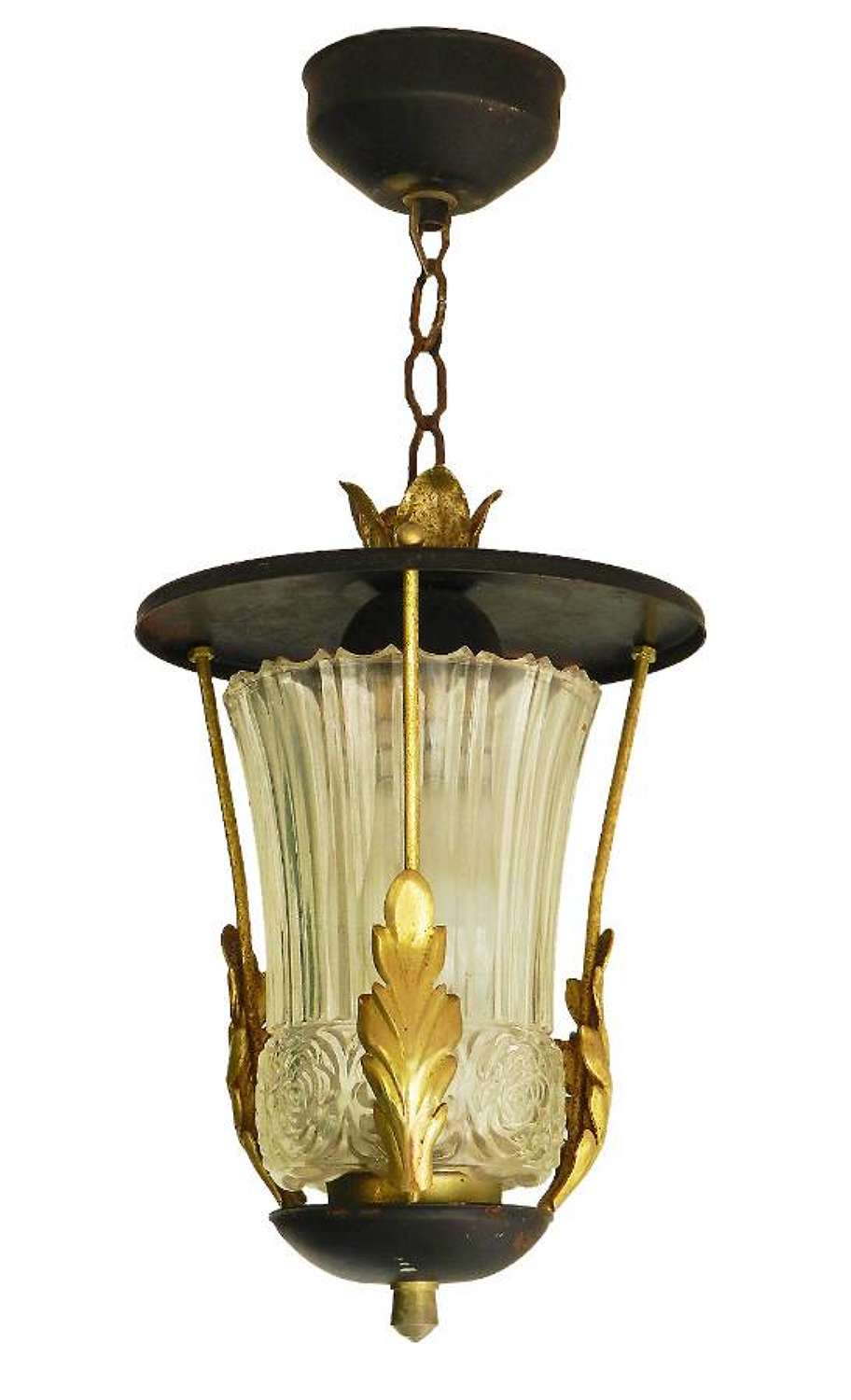 Mid century Pendant Light Lantern attributed to Poillerat