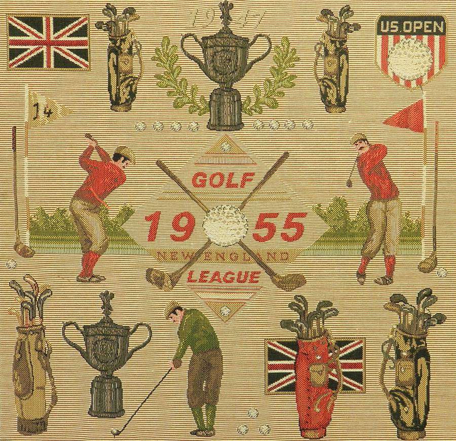 Midcentury Golf US Open Wall Hanging Commemorative Tapestry New Englan