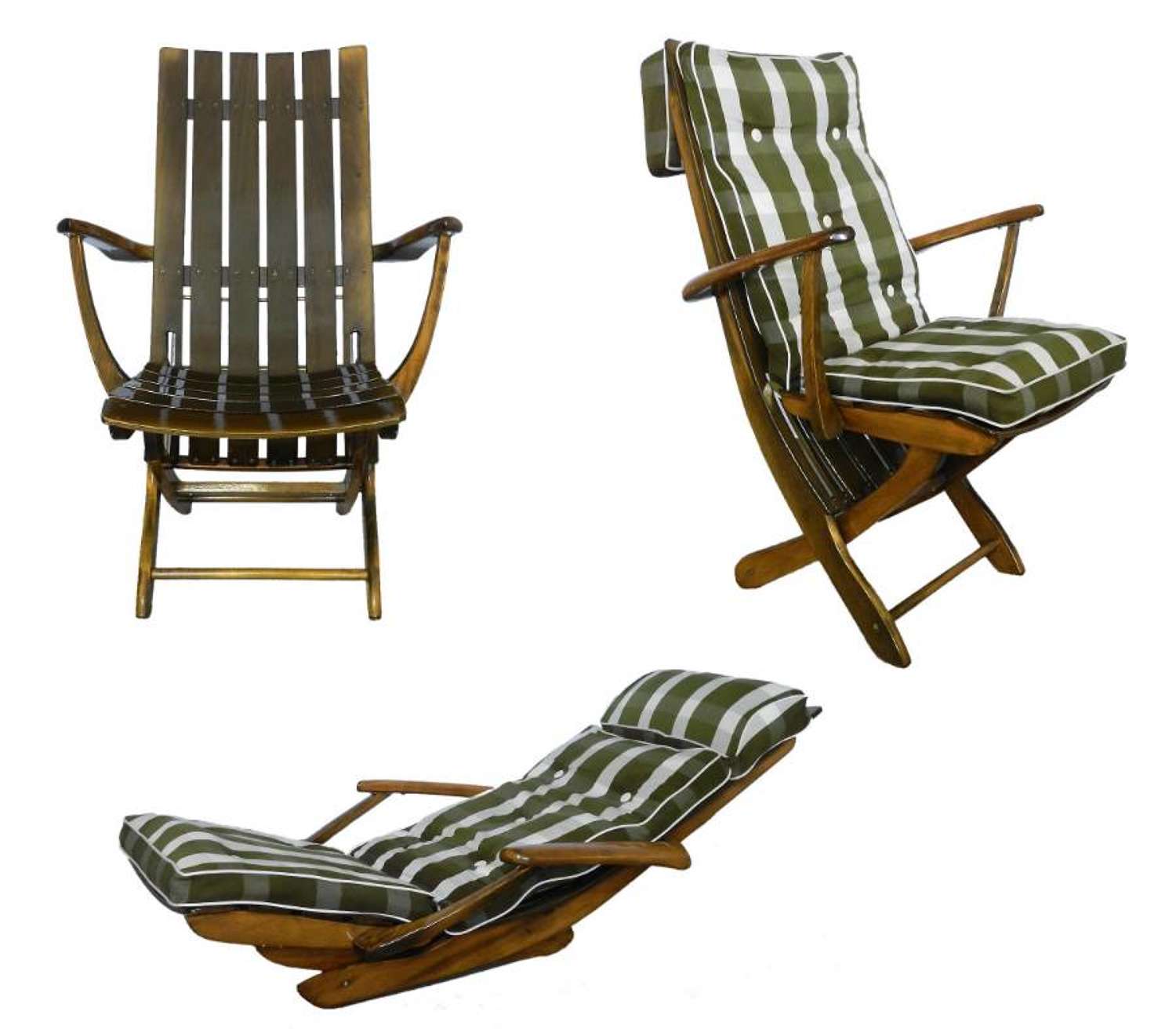 Midcentury French Adjustable Patio or Garden Furniture by Clairitex