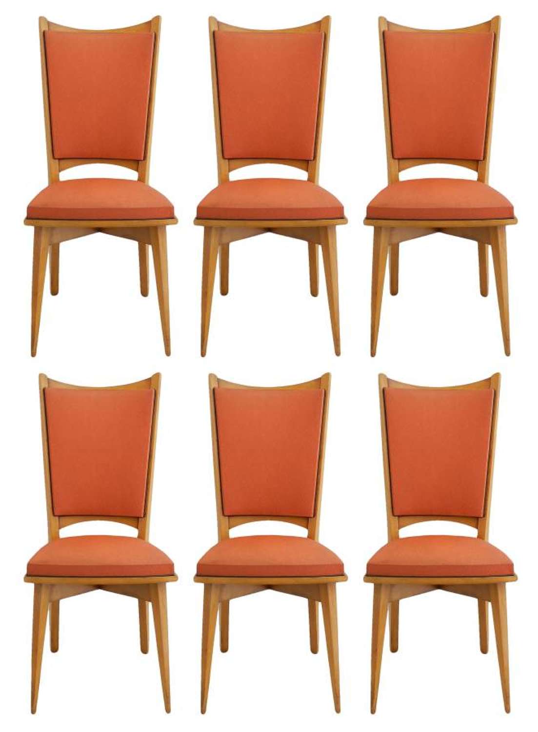Six Mid Century French Dining Chairs all original in good condition