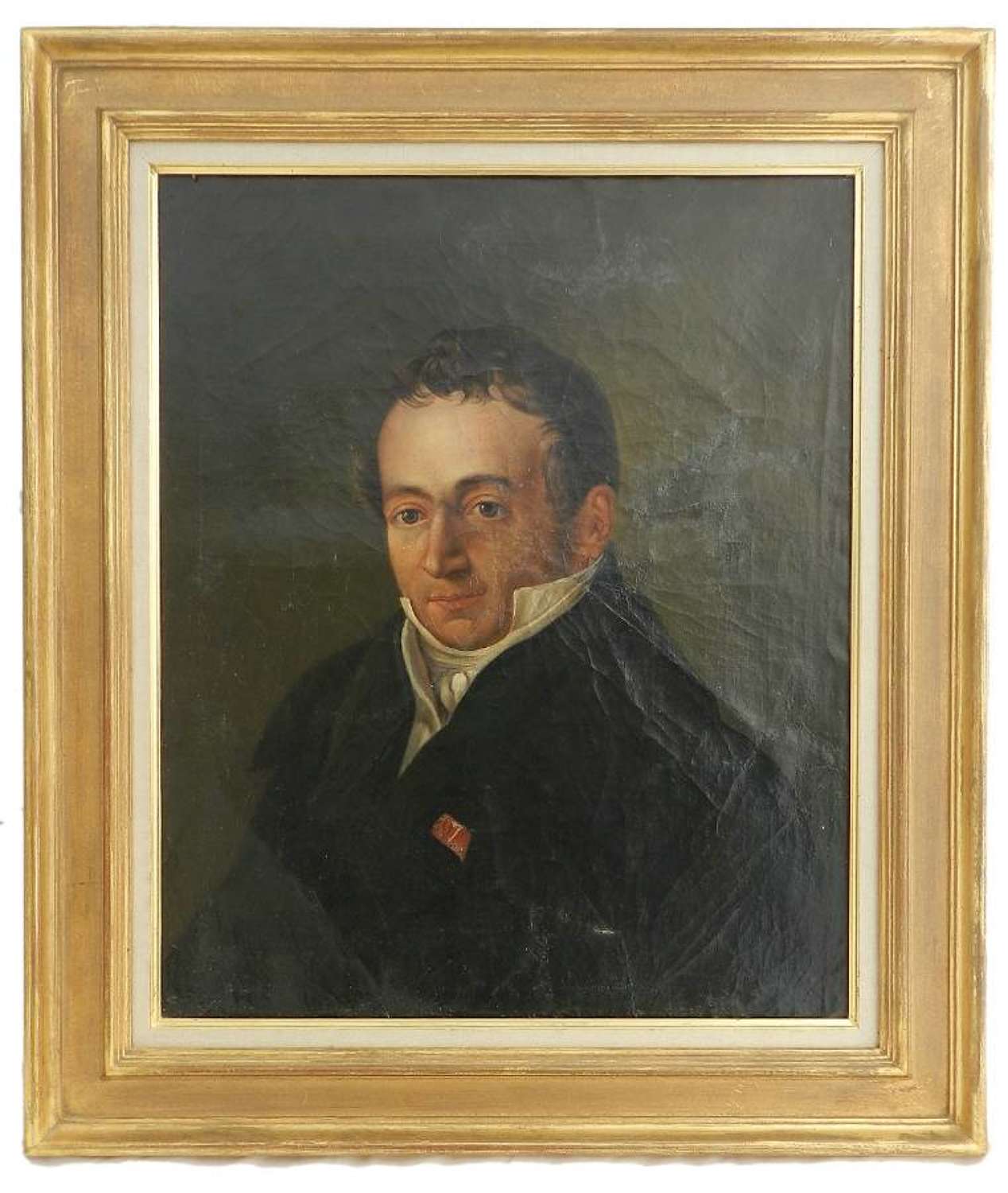 Early 19th century Portrait Painting of a French Gentleman Oil on Canvas
