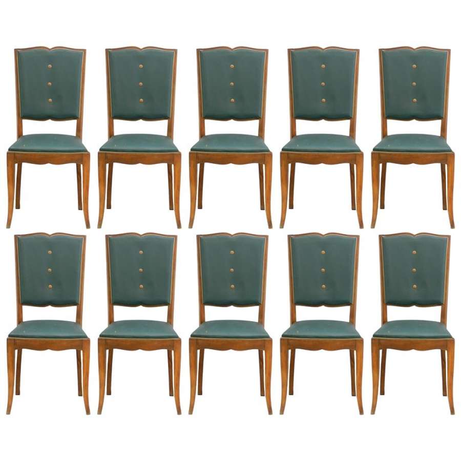 Ten Art Deco Dining Chairs French Moustache Back to Restore or Customized