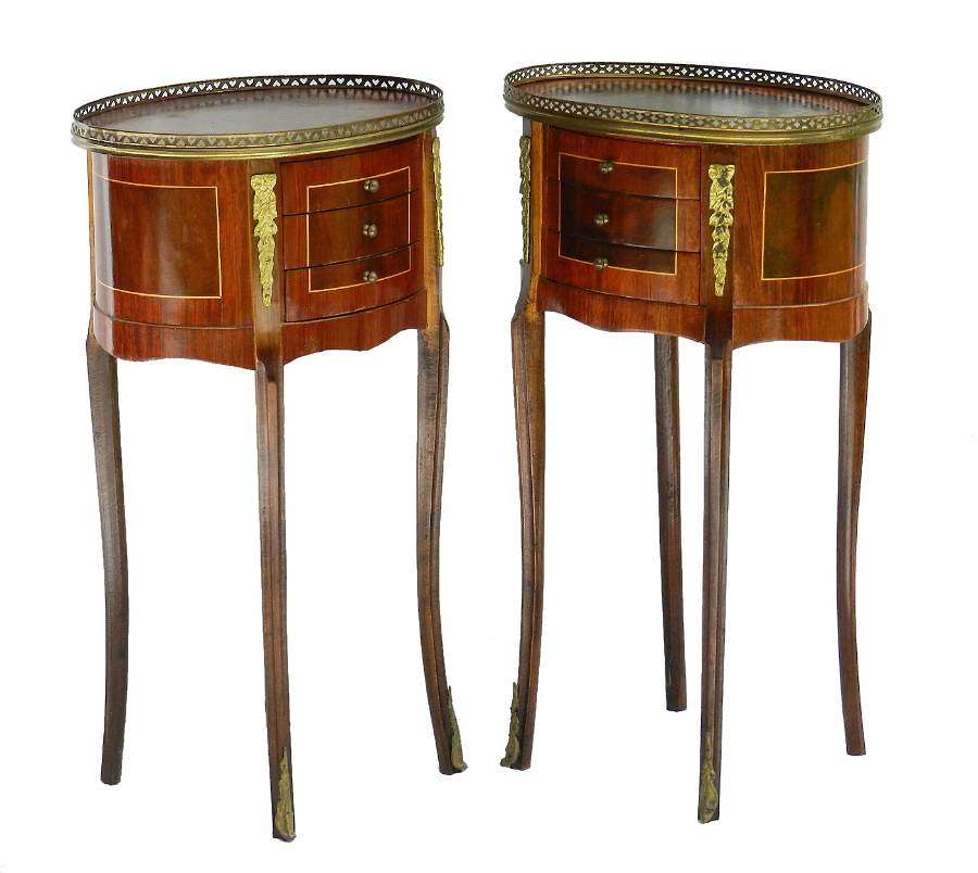 Pair of French Nightstands Side Cabinets Bedside Tables Louis XVI, circa 1920s