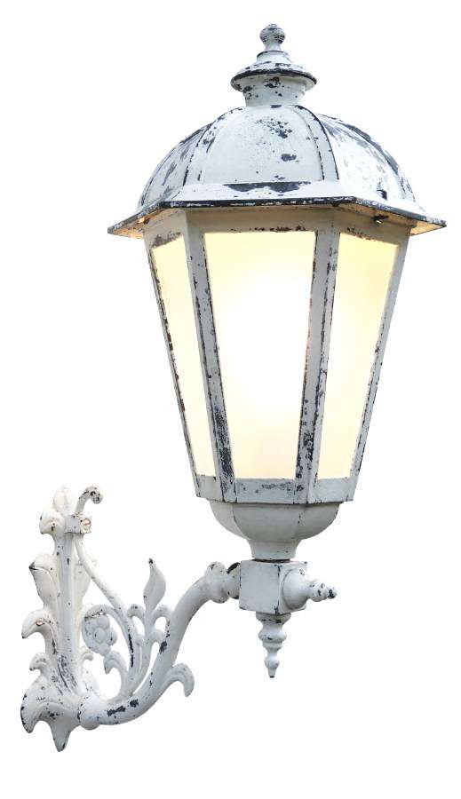 Outdoor Lantern Wall Light French Metal Glass Sconce Exterior Porch 20th century