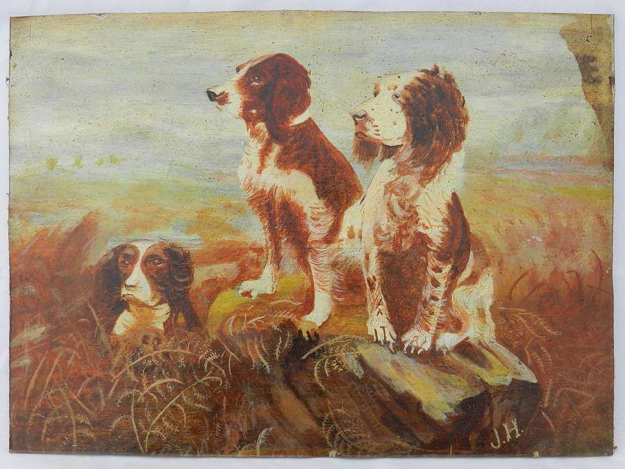 Naive Painting of Dogs c1910 