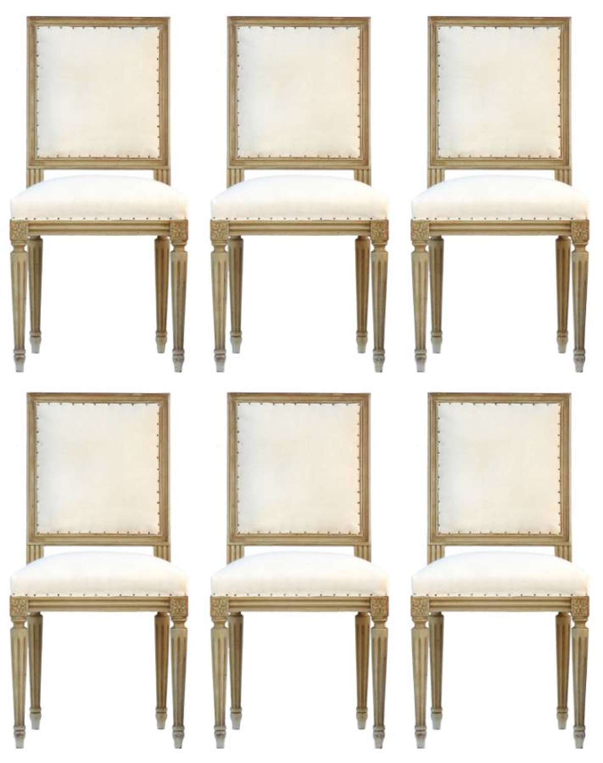 Six Dining Chairs French Louis rev Upholstered to Metis or ready for top covers