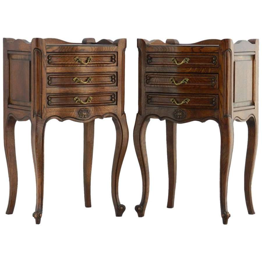 Pair of Nightstands French Side Cabinets, Early 20th Century