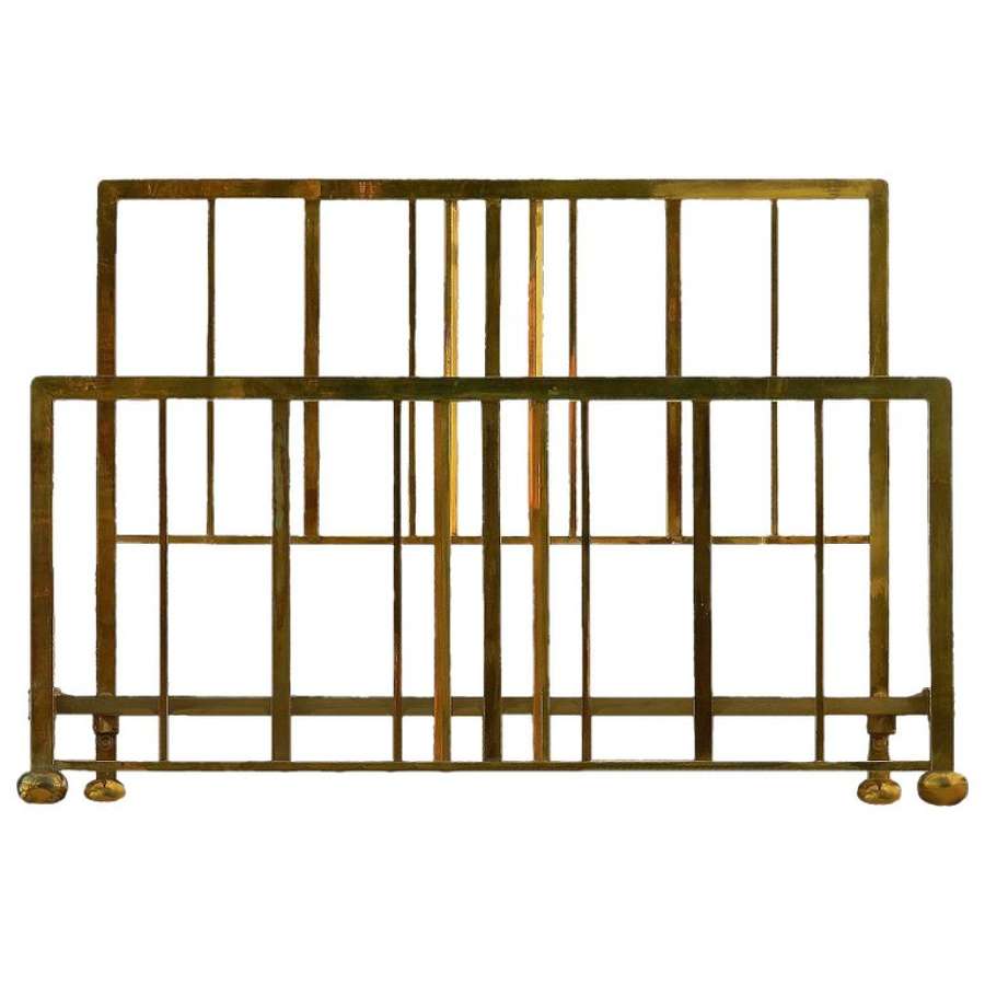 Art Deco Brass Bed US Queen or UK King Size, circa 1930