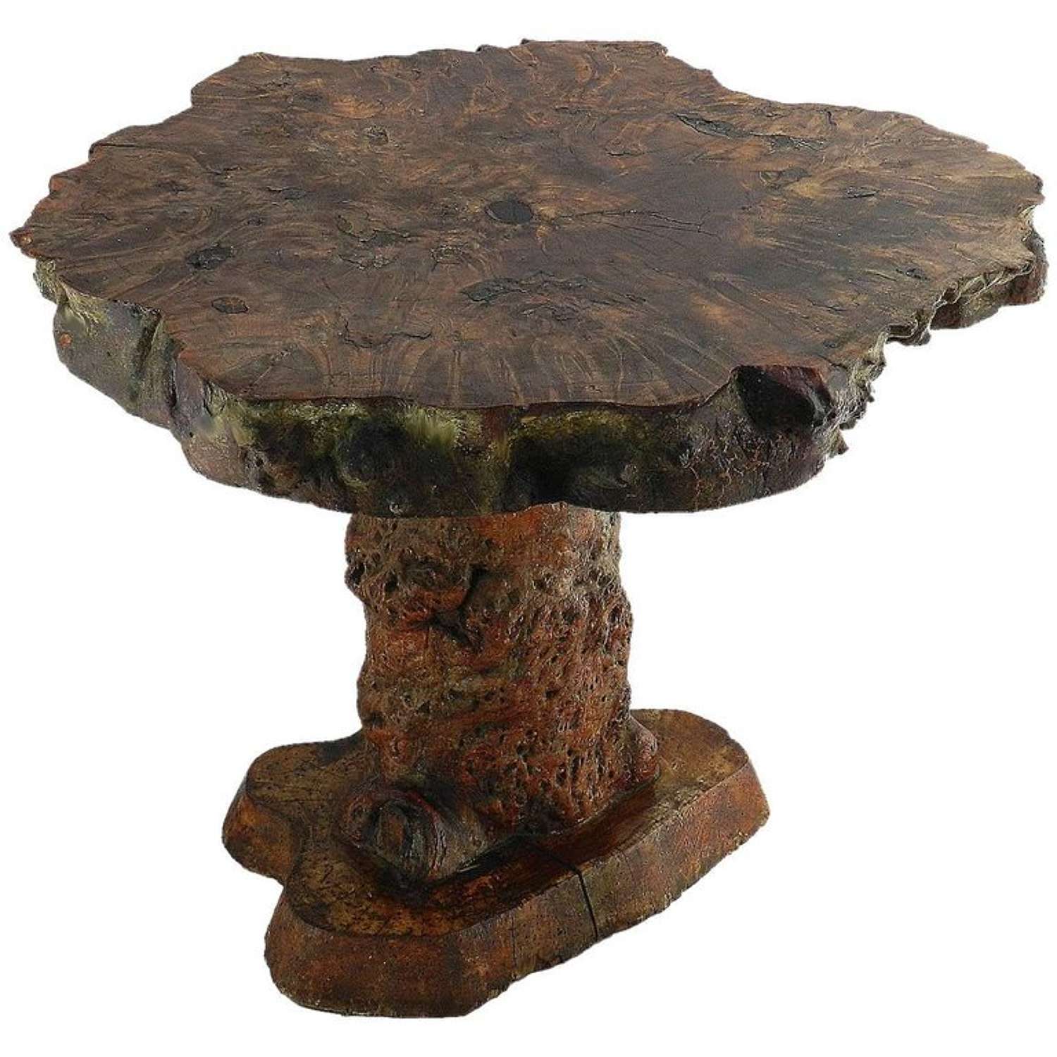 Antique Root Table Olive Wood Center or Side Organic Table, circa 1920 