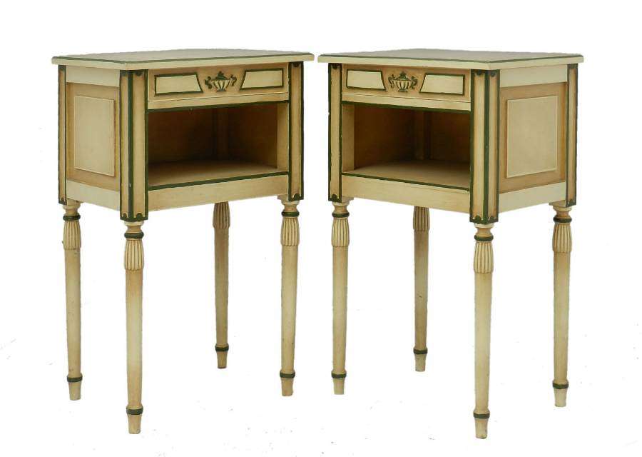 Pair of Side Cabinets or Bedside Tables, 20th Century, Directoire Empire Revival