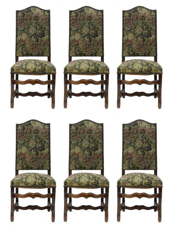 6 Dining Chairs French Os de Mouton 