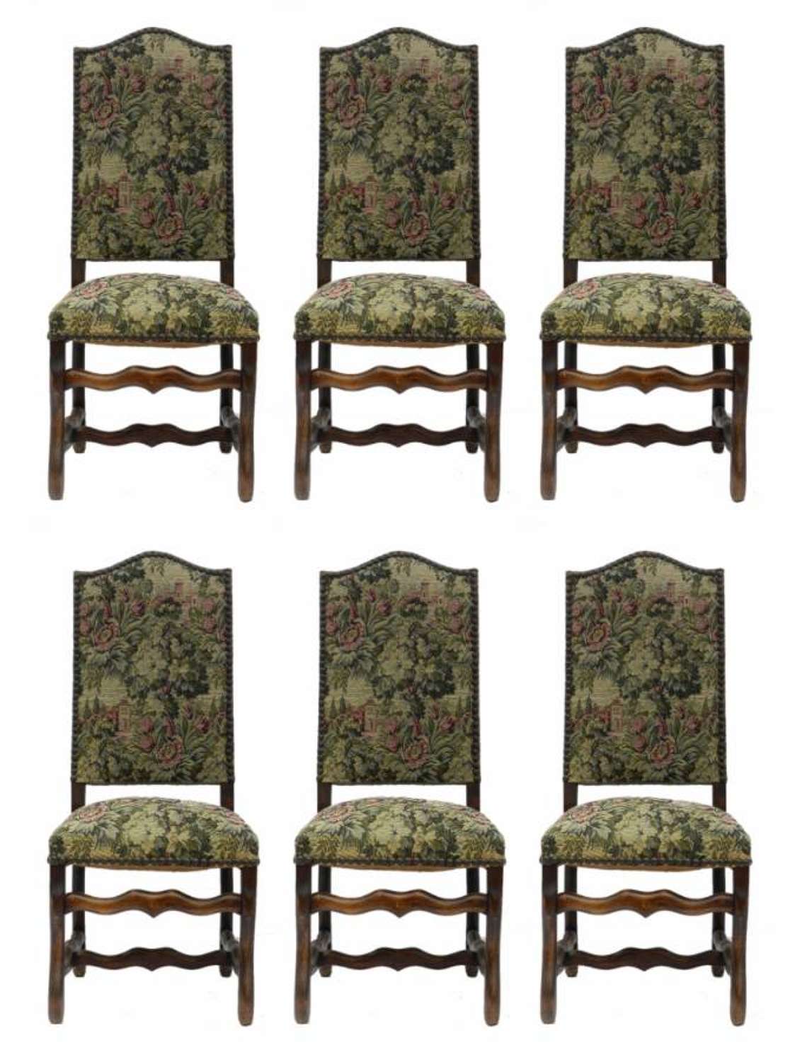 6 Dining Chairs French Os de Mouton 