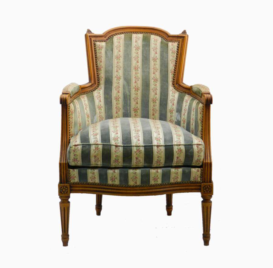 French Armchair Louis revival Bergere to recover