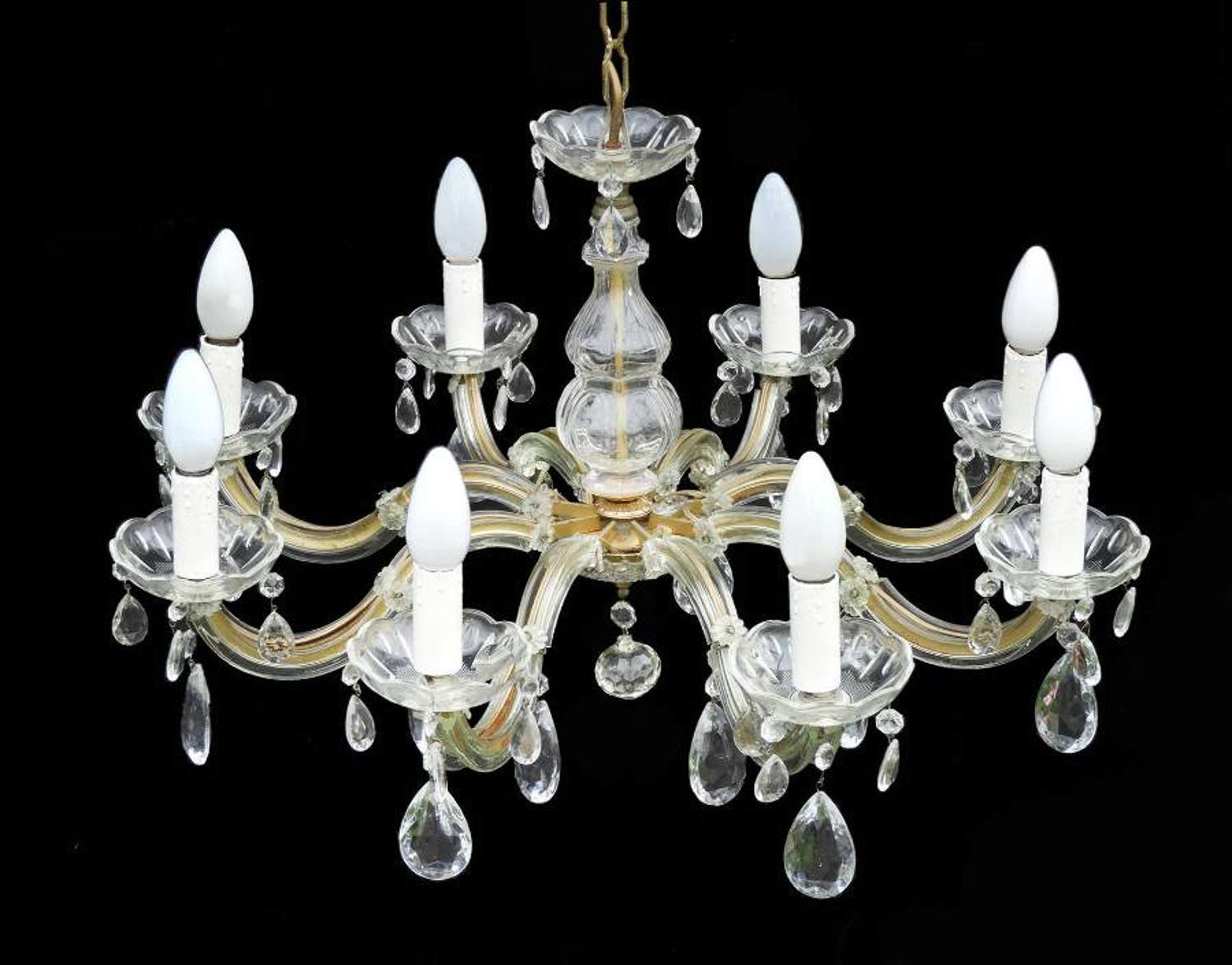 French Chandelier Eight Arm Faceted Drops
