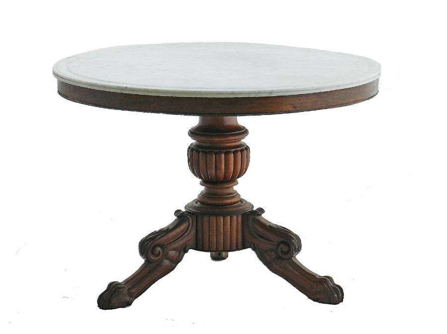 French Gueridon Table Marble Top 19th Century