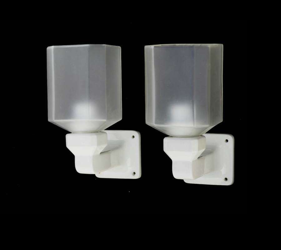 Pair of Art Deco Wall Lights French Ceramic Sconces 2 pairs available