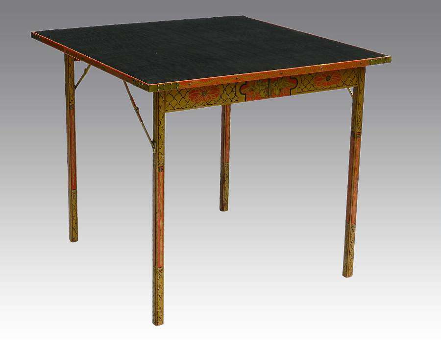 Chinoiserie Folding Card Table painted Games by George Vernon Newport Rhode Island USA