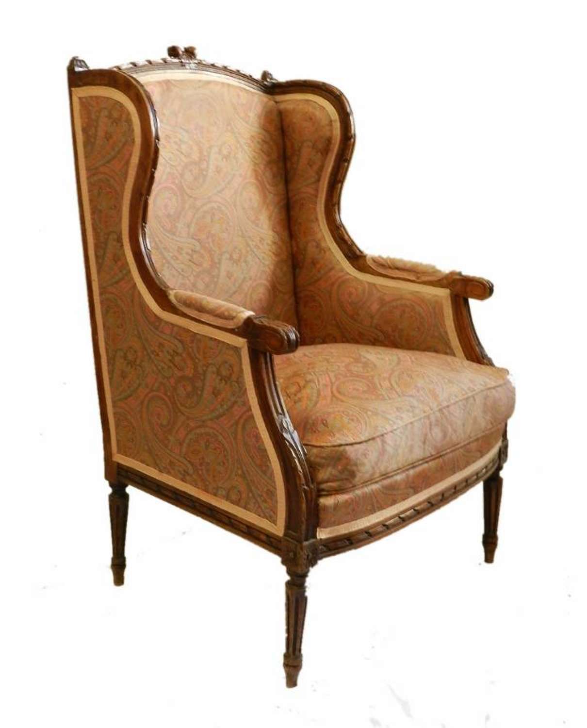 French Bergere Armchair C19 Louis XVI st
