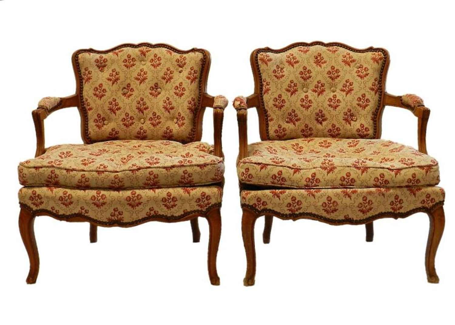 Pair of Diminutive French Open Armchairs