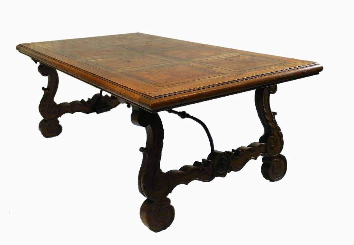 French Basque Spanish Extending Dining  Table Parquet