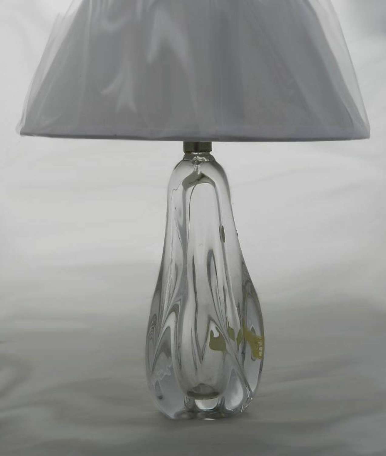 French Crystal Lamp Base with original labels vintage 1960s Table Light