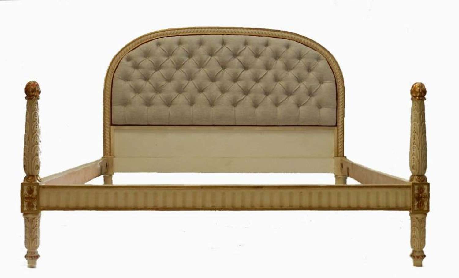 French King or Super King size Double Bed newly upholstered original craquelure