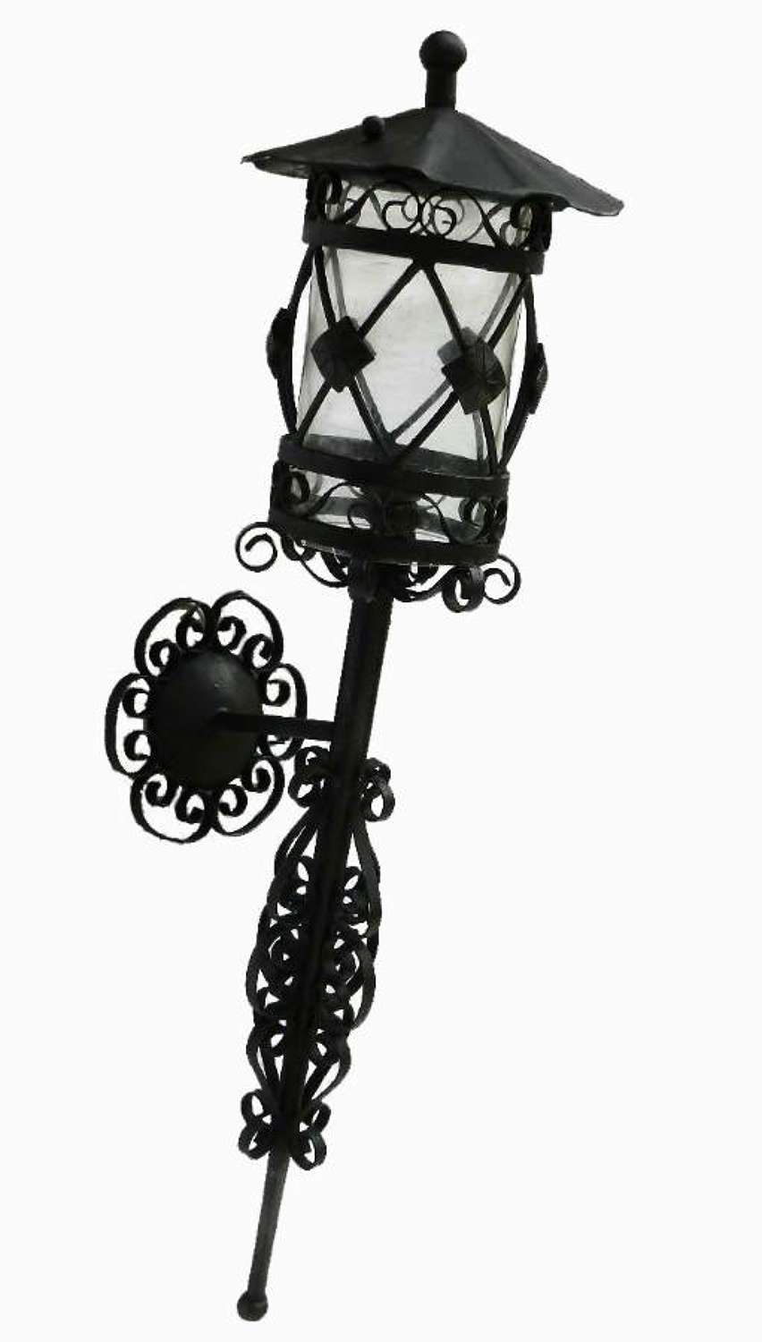 French Wall Light Wrought Iron Lantern Exterior Outside