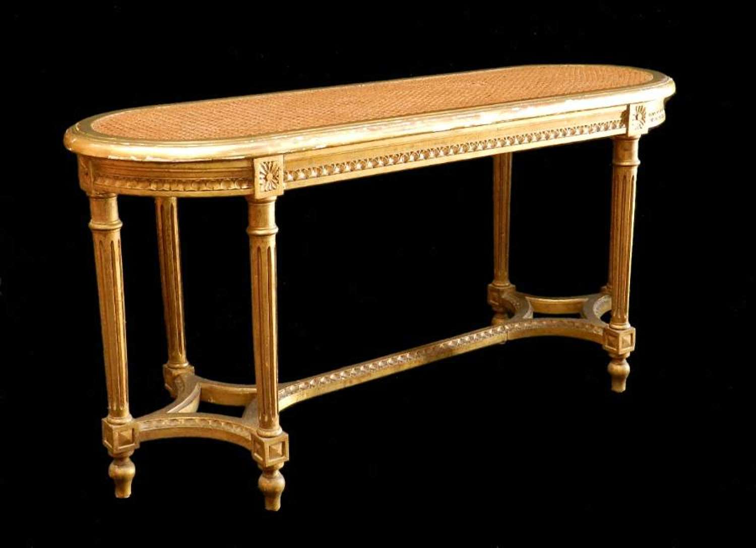 French Louis Giltwood Bout de Lit End of Bed Window Double Stool Bench