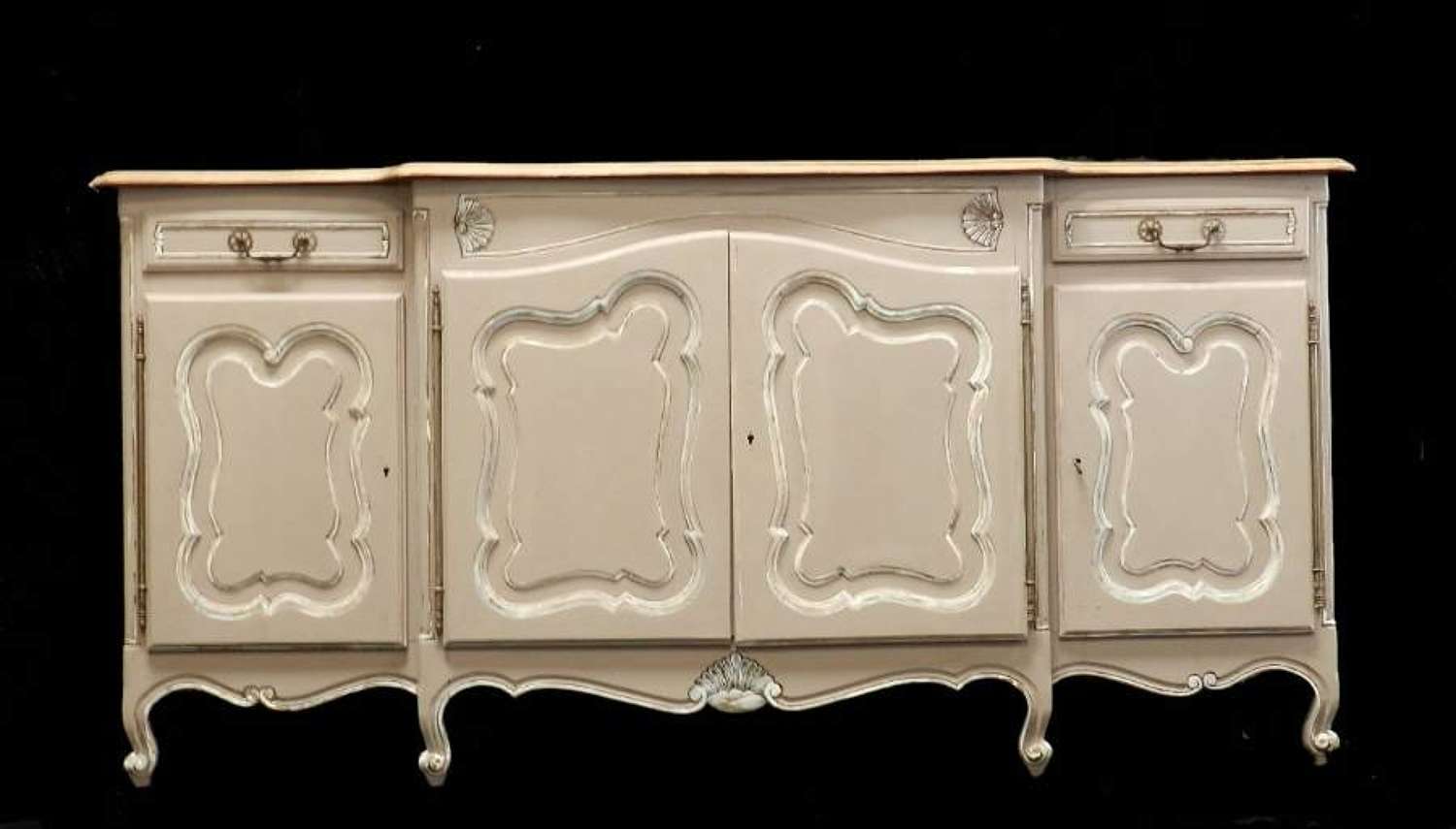 Early Vintage French Louis Enfilade Painted Buffet Sideboard