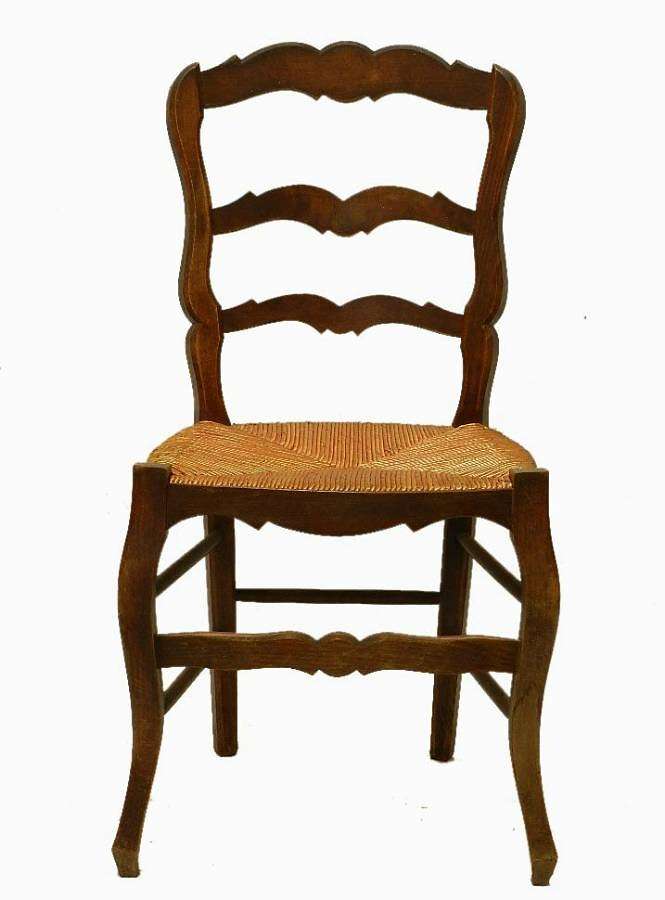 Set 6 Provincial French Louis Dining Chairs Rush Ladder Back early vintage