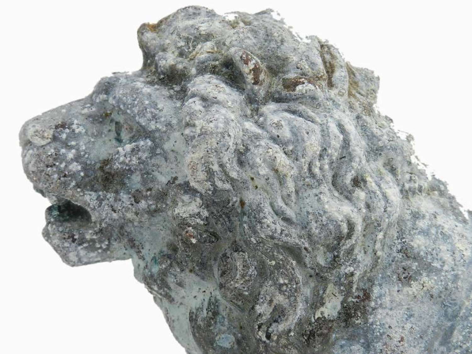 Old Weathered French Statue of a Lion 