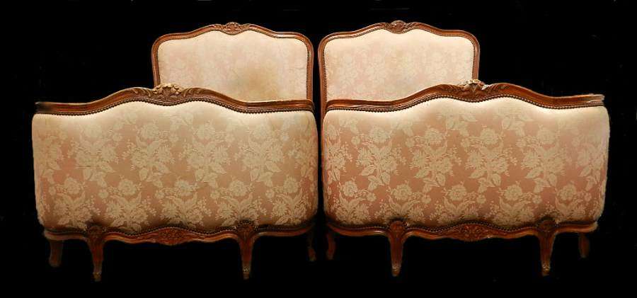 Pair of French Beds Twin Single Louis Corbeille to recover