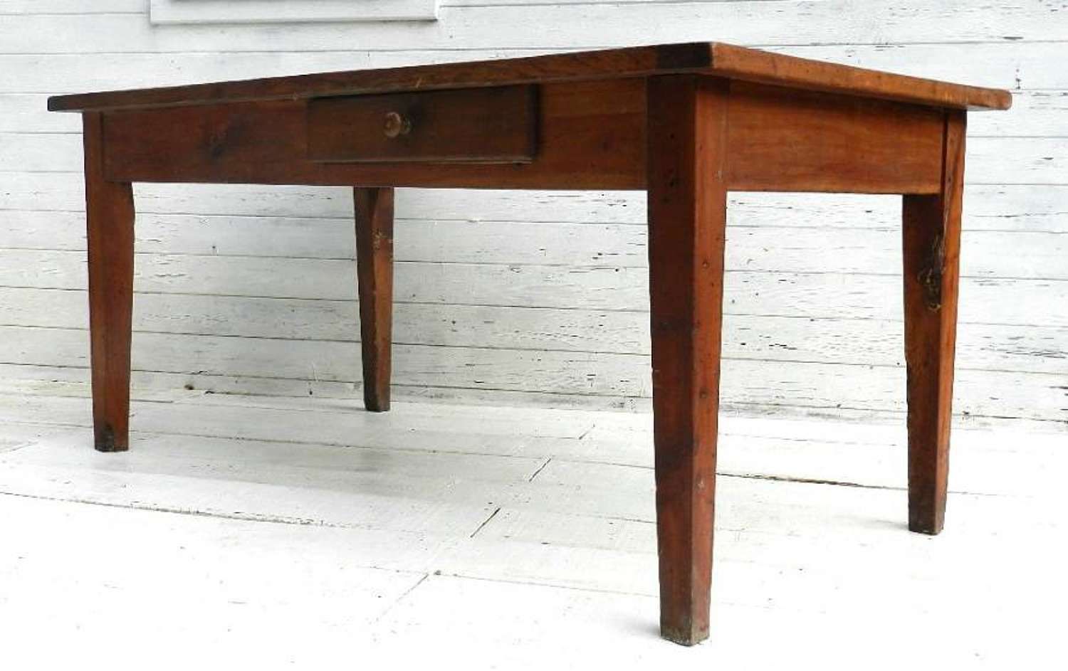 Good French Provincial Dining Table Cherry Wood Farmhouse Kitchen