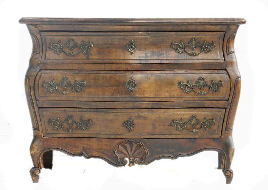 French Provincial Vintage Louis revival Bombe Commode Chest of Drawers 