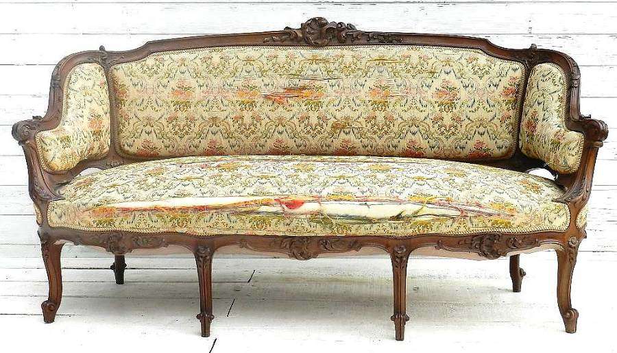 French C19 Louis XV Antique Sofa Settee