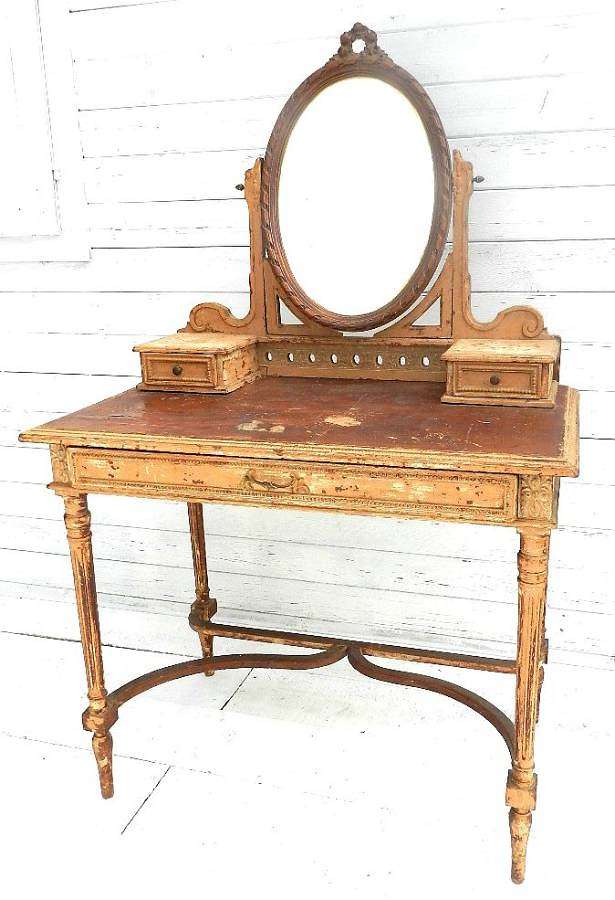 FRENCH LOUIS XVI revival DRESSING TABLE SHABBY CHATEAU ROUGH LUXE