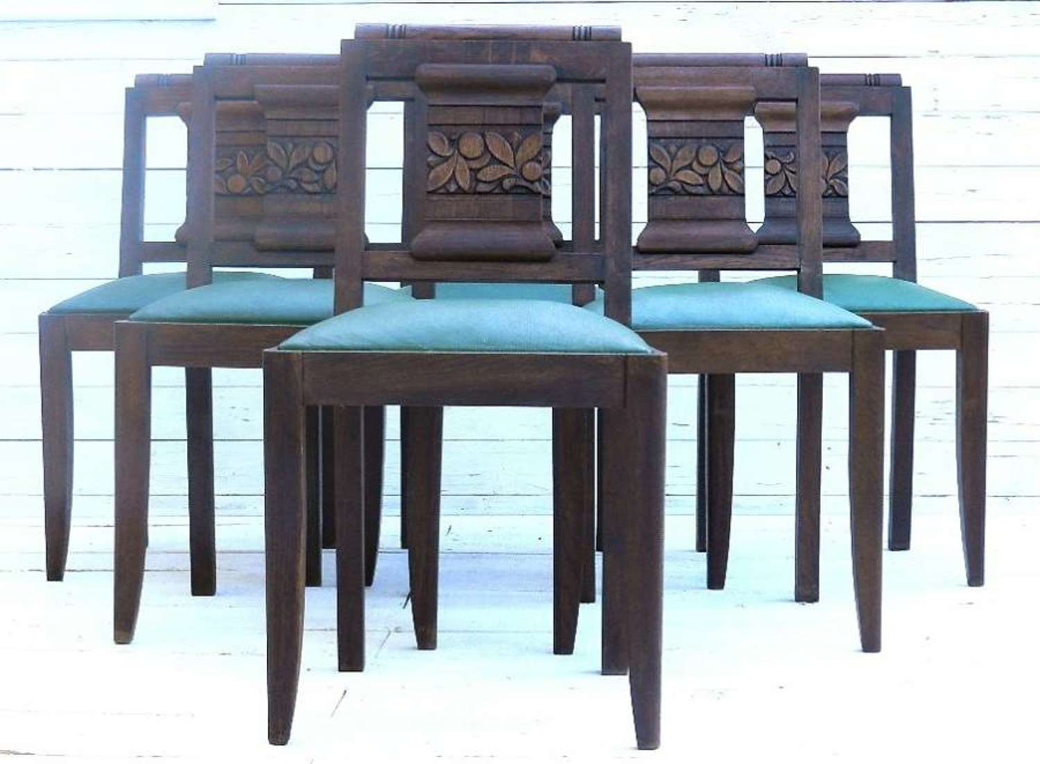 SET of 6 ART DECO FRENCH DINING CHAIRS