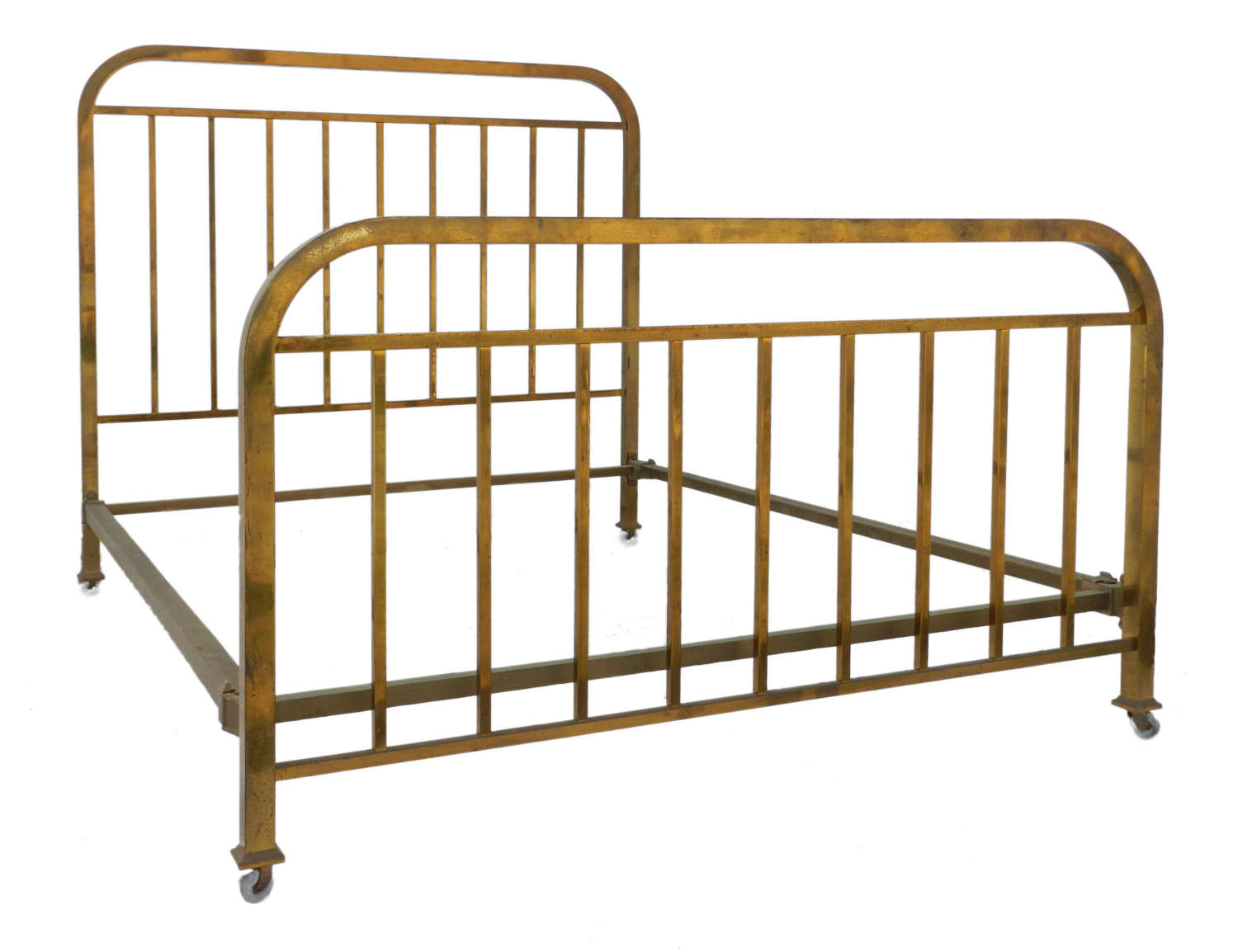 Art Deco Bed Brass UK King US Queen Size French c1930 Mid Century