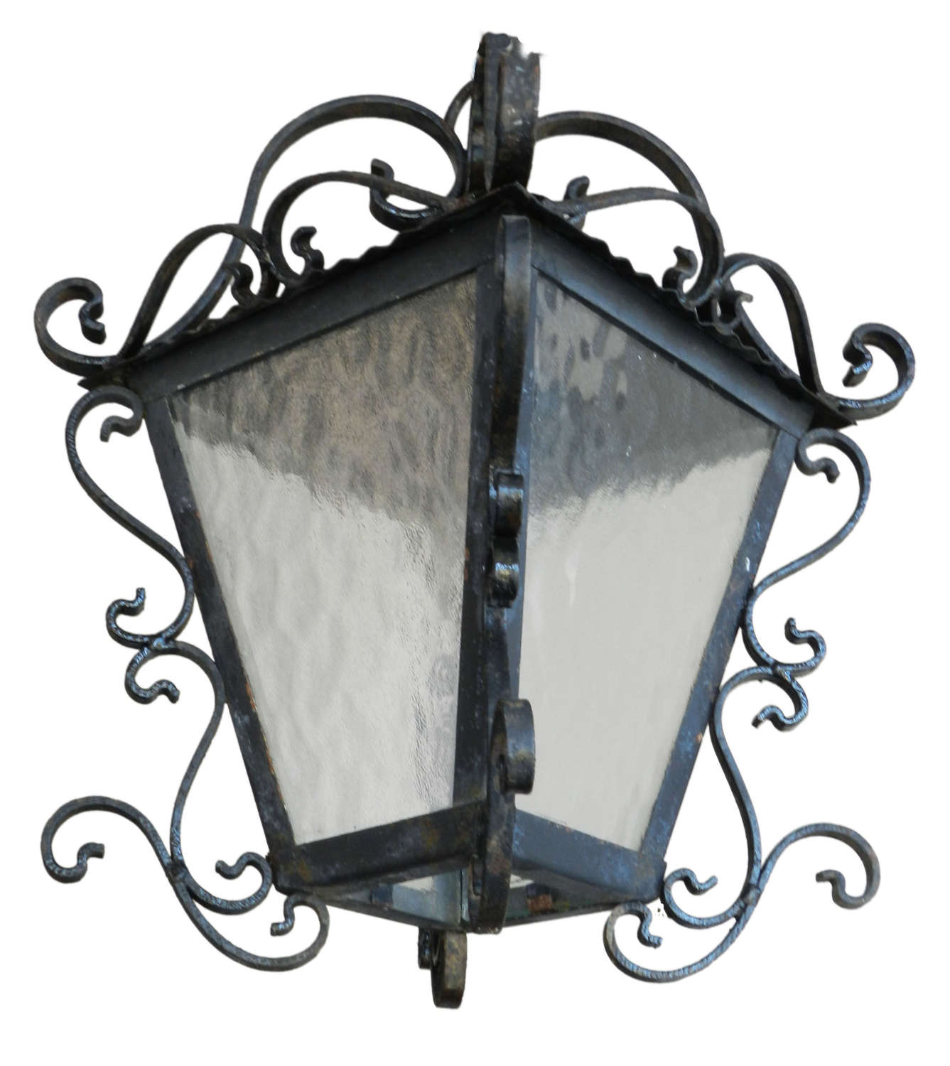 Outdoor Porch Light Wrought Iron Glass Vintage