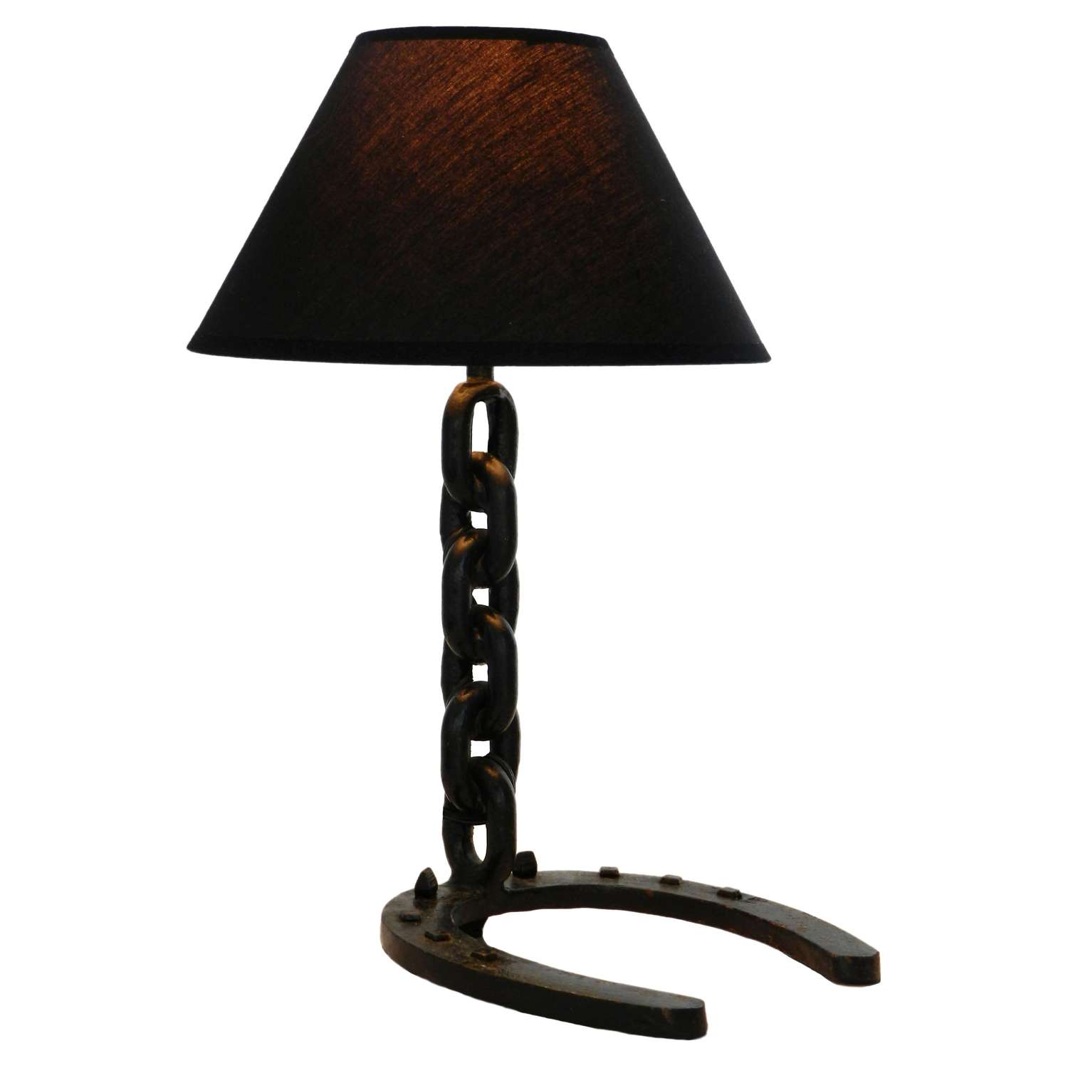 Horse Shoe Chain Table Lamp French Midcentury FREE SHIPPING