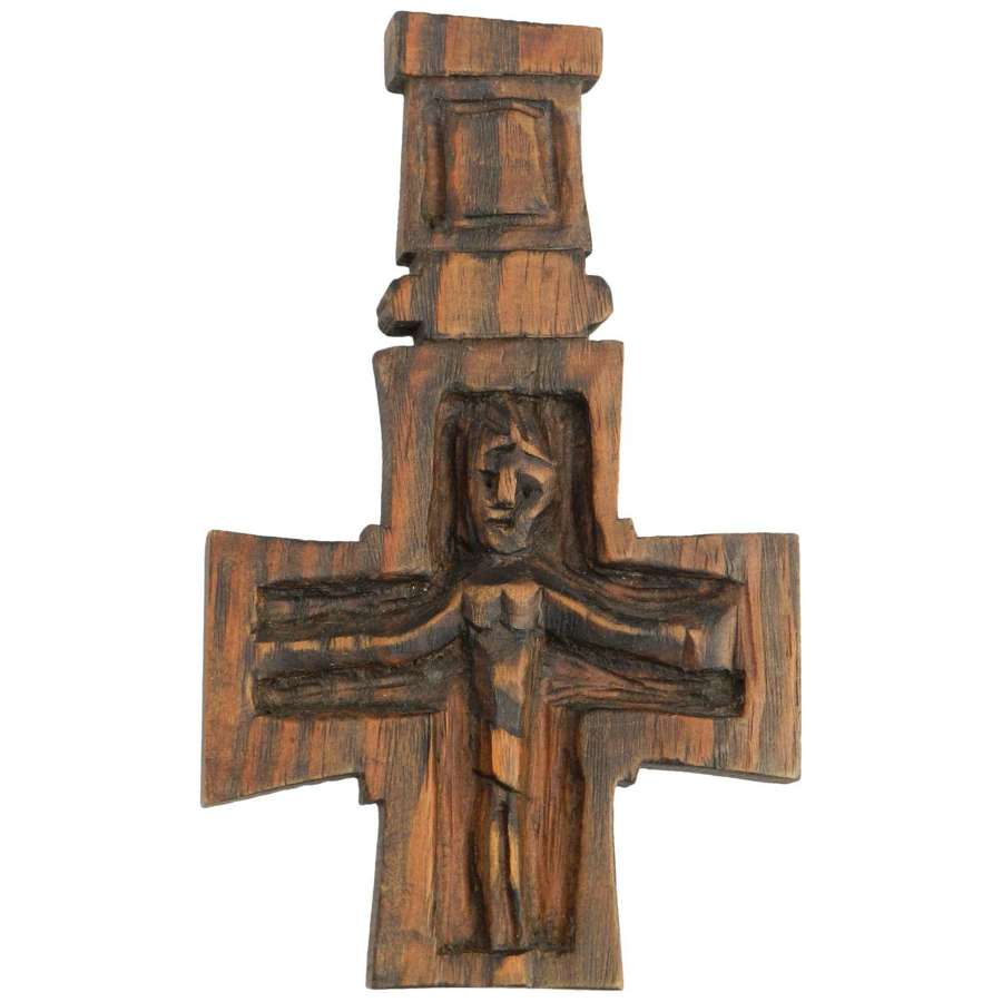 Crucifix Mid Century Sculpture by French Sculptor FREE SHIPPING