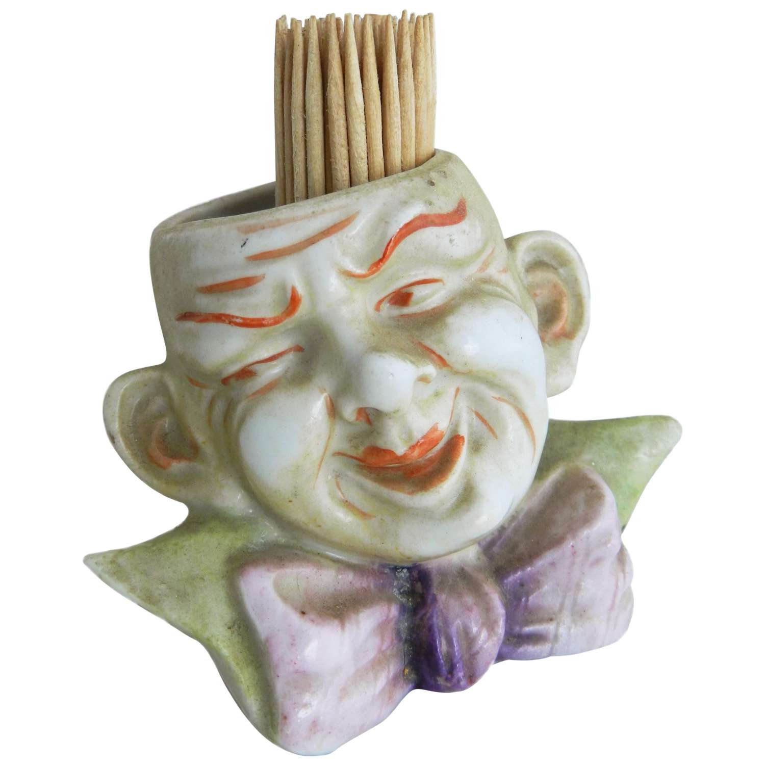 Small Jester Face Vase Tooth Pick or Flowers, circa 1920