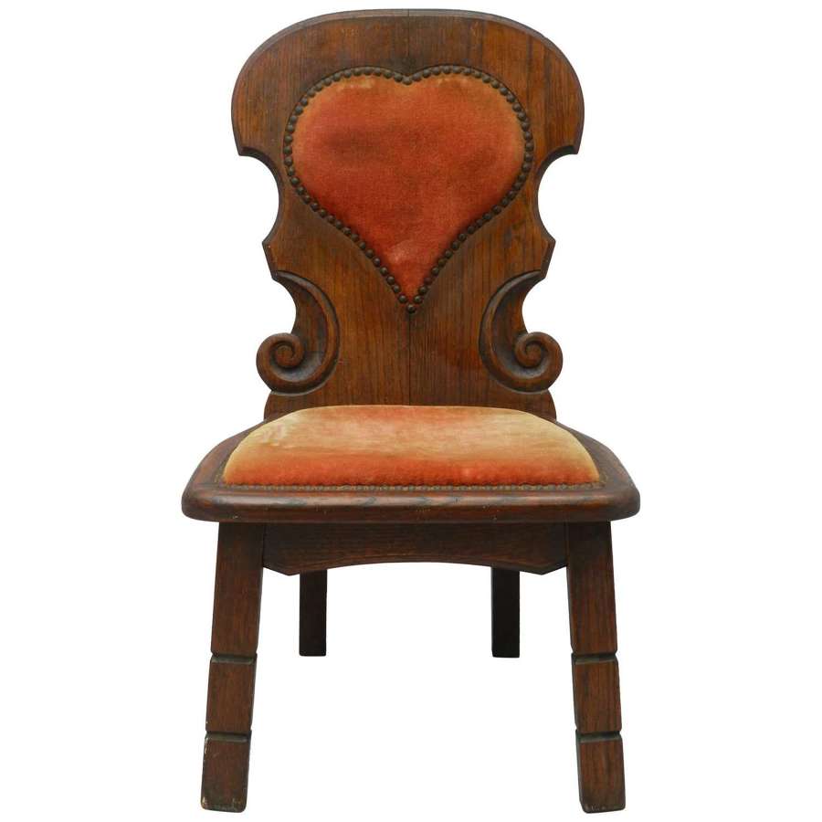 Four Basque Midcentury Chairs Spain Upholstered Hearts Sold Individual
