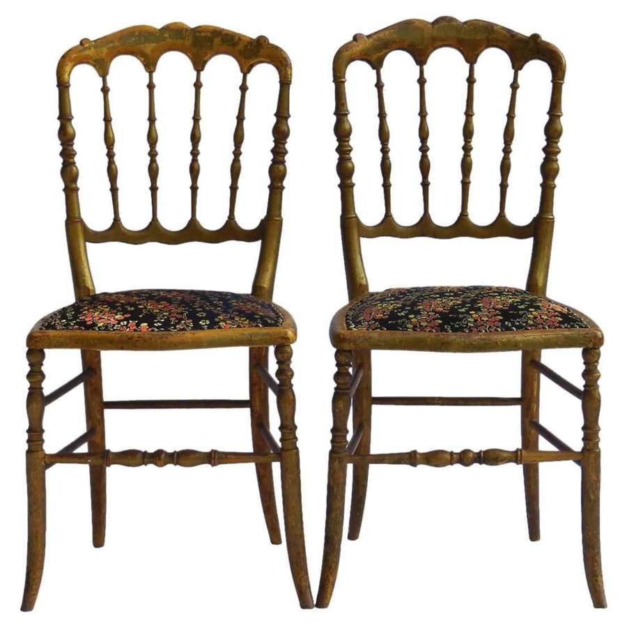 Pair of Side Chairs French Napoleon III Chiavari