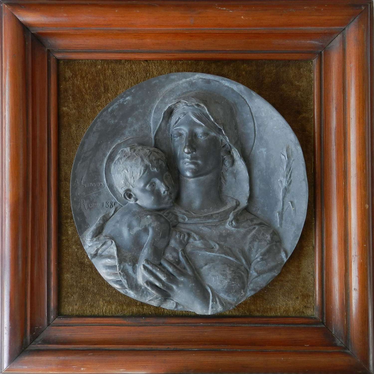 Madonna and Child 19th Century Pewter Sculpture after A Lanson c1881 Mary Jesus