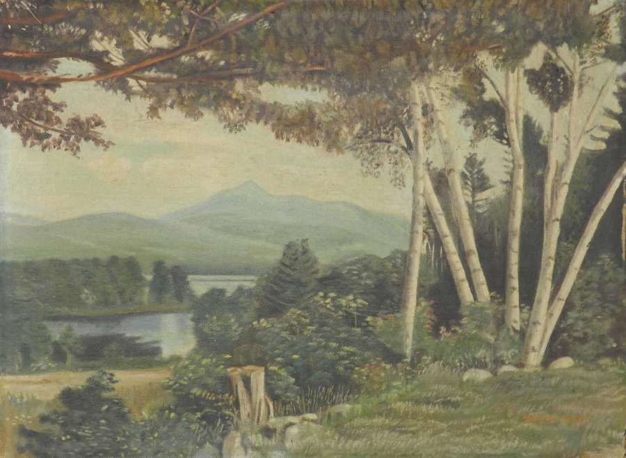 Landscape Oil Painting signed Doris Holt American Mid Century